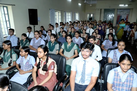 Students seated before the prize distribution ceremony