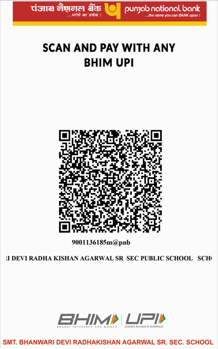 Smt. Bhanwari Devi Radha Kishan Agarwal Sr. Sec. Public School payment QR
